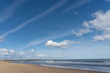 Kambois Beach, Blyth, Northumberland, İngiltere 'de deniz manzarası