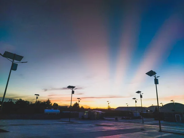 Vacker Solnedgång Himmel — Stockfoto