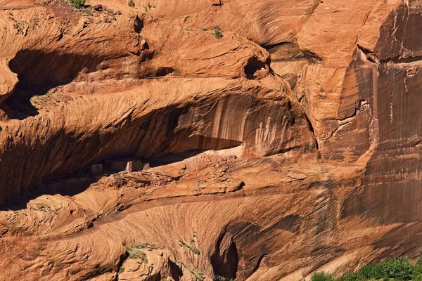 Eine Gruppe Indianischer Ruinen Auf Einer Klippe Canyon Chelle Arizona — Stockfoto