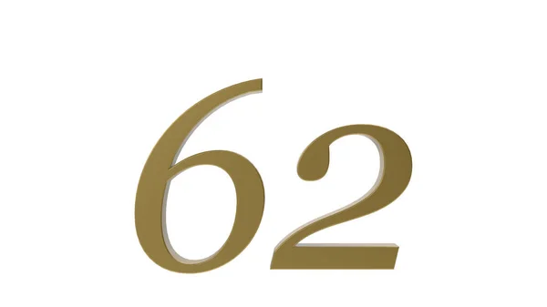 Oro Número Dígitos Metal Renderizado Ilustración — Foto de Stock