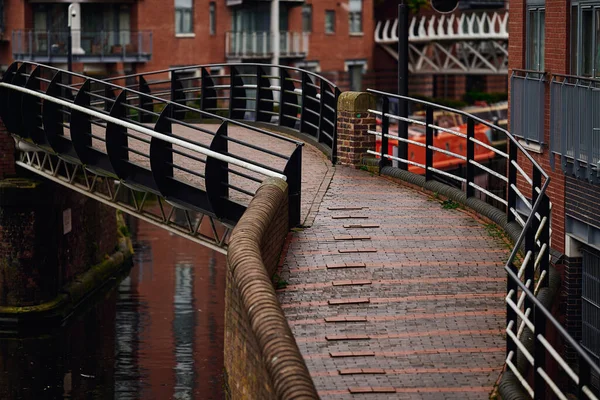 Birmingham Ngiltere Deki Brindley Place Ahşap Bir Patikanın Yakın Çekimi — Stok fotoğraf