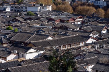 Qinghai 'deki rüzgar erozyon arazisinin hava görüntüsü.