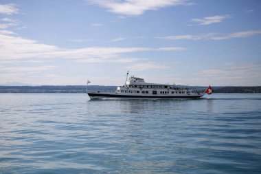 Almanya, Bodensee 'deki Constance Gölü' ndeki tekneler.