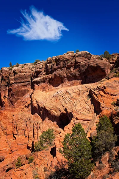 Rock Face Cloud Sky Canyon Chelly — Stock fotografie