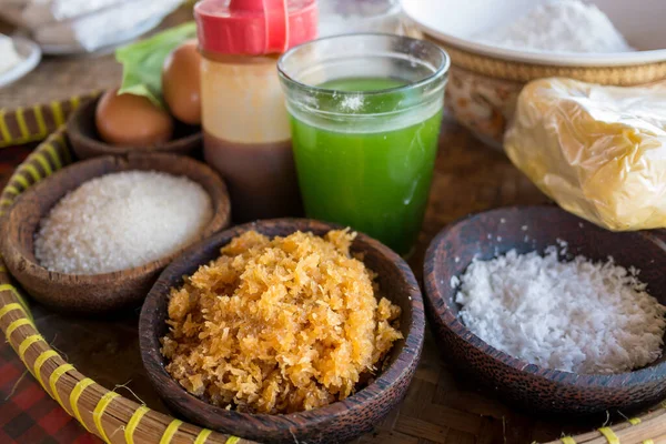 Closeup Shot Balinese Traditional Food Served Crafted Tray — Stock Photo, Image