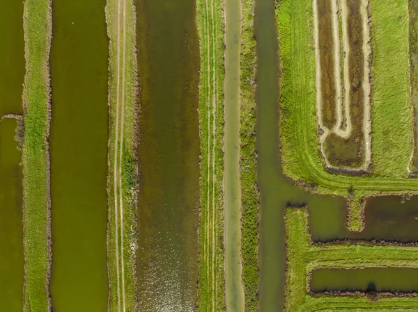 Een Luchtfoto Van Een Groen Landschap Frankrijk — Stockfoto