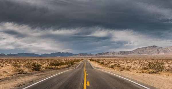 Panoramic Shot Asphalt Road Desert — Stock Photo, Image