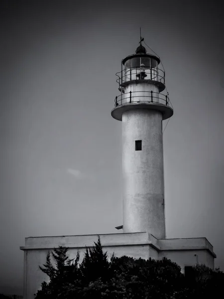 Tiro Preto Branco Farol — Fotografia de Stock