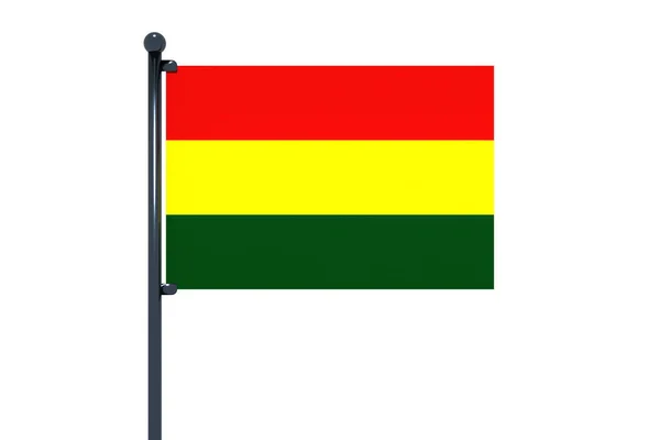 Прапор Болівії Палицею Ізольованим Білому Тлі — стокове фото