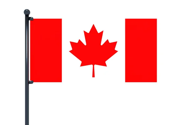 Flag Canada Pole Isolated White Background — Stock Photo, Image