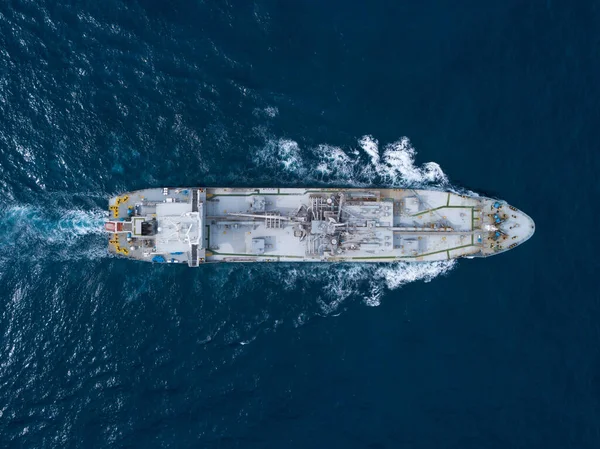 Tanker Jižním Atlantiku Loď Zajata Dronem Letecký Pohled Tankeru Tanker — Stock fotografie