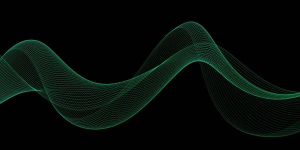 美しい緑の透明度勾配抽象波背景 — ストック写真