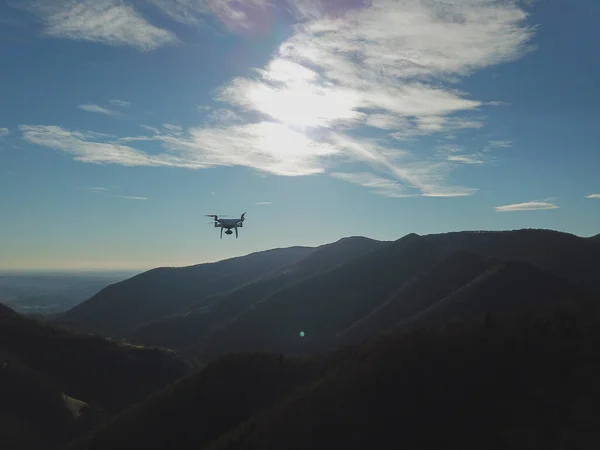 Drone Nel Cielo Montagne Ticinesi Svizzera Valle Muggio Phantom — Foto Stock