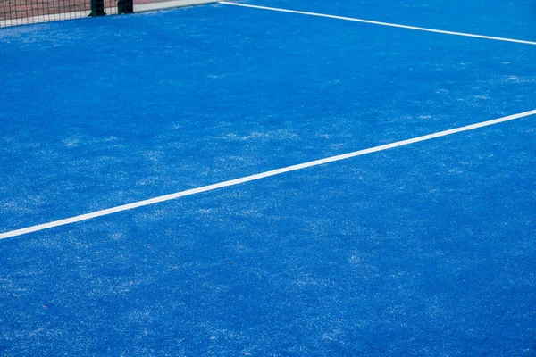 Gazon Artificiel Bleu Court Tennis Pagaie Concept Sport Raquette — Photo