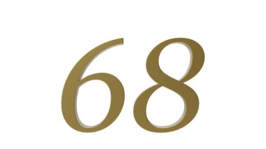 altın numara 68 basamaklı metal 3D resimleme