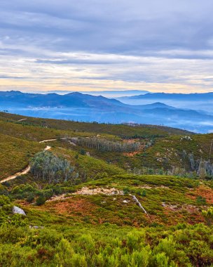 Portekiz, Arouca 'da dağlık bir manzaranın manzarası