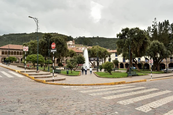 Uma Vista Livre Praça Regocijo Cusco Peru — Fotografia de Stock