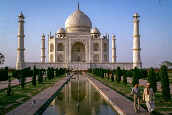 Uma Vista Panorâmica Mausoléu Taj Mahal Agra Índia — Fotografia de Stock