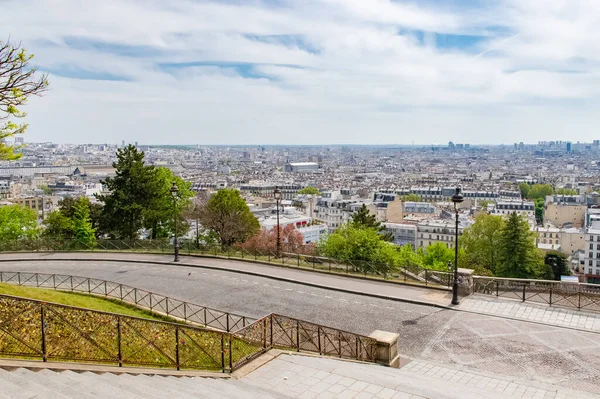 Paříž Panorama Města Kopce Montmartre Typické Střechy — Stock fotografie