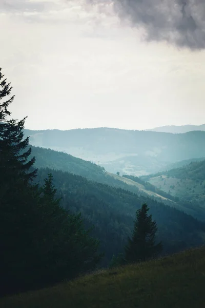 山脈の黒い森の息をのむような景色 — ストック写真