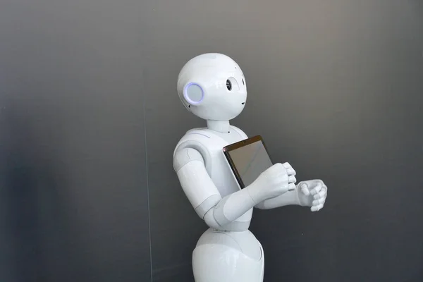 Pepper Social Robot Umanoide Ottimizzato Interazione Umana Attraverso Conversazione Suo — Foto Stock