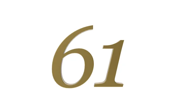 Gold Number Digit Metal Render Illustration — Stock Photo, Image