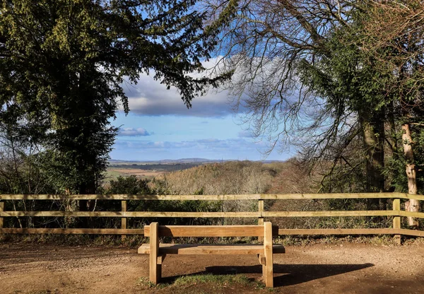 Primer Plano Banco Madera Symonds Yat Inglaterra Reino Unido — Foto de Stock