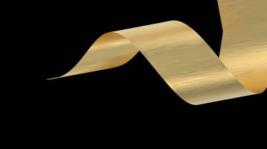 Altın şeritli kıvrımlı altın ipek kurdele.