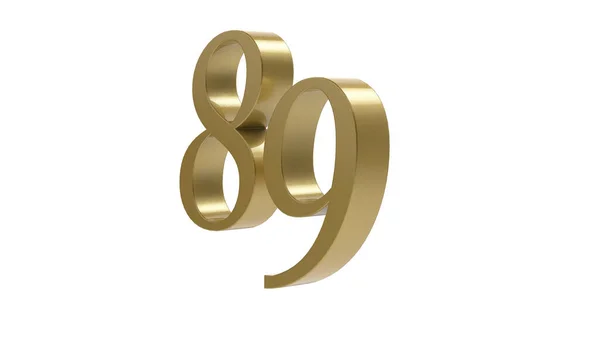 Gold Number Digit Metal Render Illustration — Stock Photo, Image