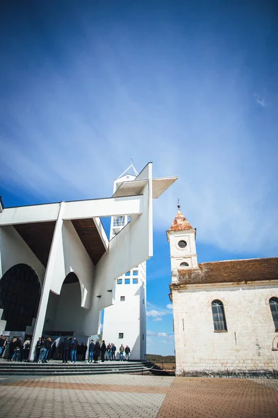 Low Angle Catholic Church Zovik Brcko Bosnia Herzegovina — Stock Photo, Image