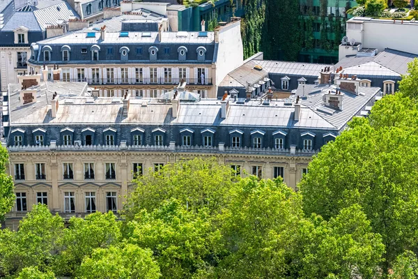 Paris Fachadas Luxo Haussmann Telhados Uma Área Atraente Capital Vista — Fotografia de Stock