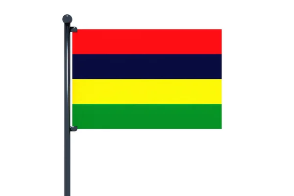 Uma Ilustração Bandeira Maurícia Isolada Sobre Fundo Branco — Fotografia de Stock