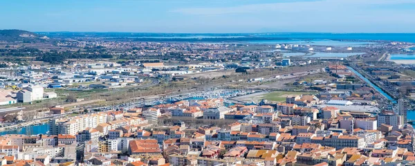 Fransa Sete Limanın Şehrin Hava Manzarası — Stok fotoğraf