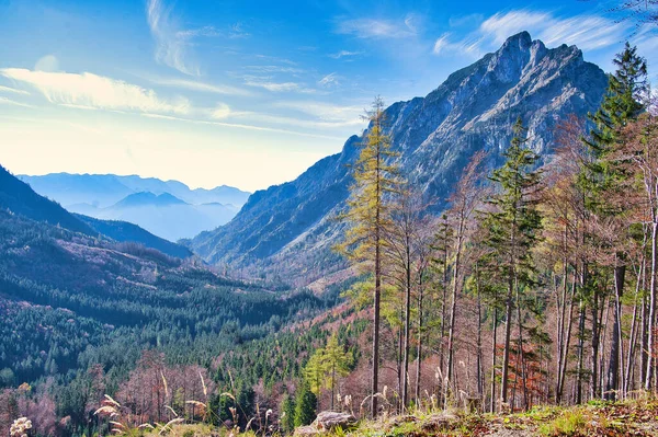 Scenic View Salzkammergut Mountains Autumn Sunny Day — Stock Photo, Image