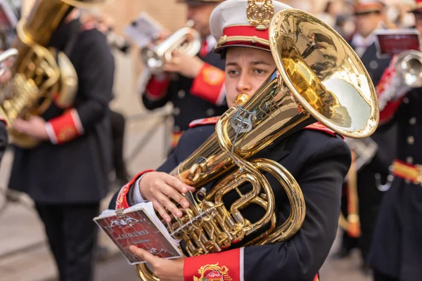 Prozession Des Christus Des Kinders Für Die Erste Zeit Madrid — Stockfoto