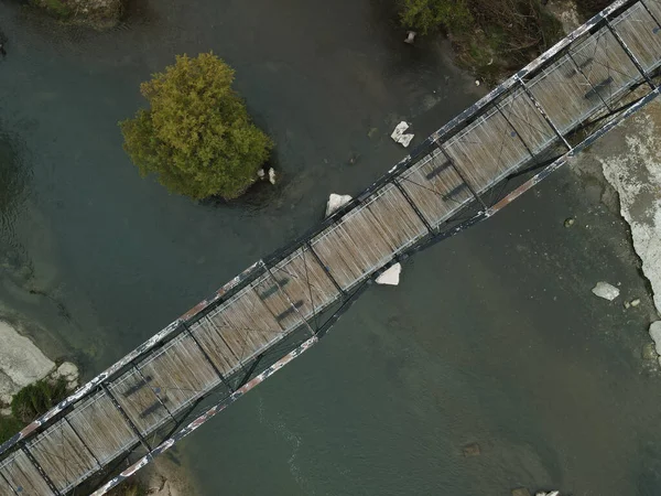 Aerial View New Braunfels Faust Bridge Guadalupe River — Stock Photo, Image