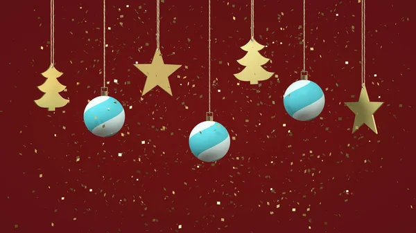Una Ilustración Adornos Navidad Colgados Pared Sobre Fondo Brillante — Foto de Stock