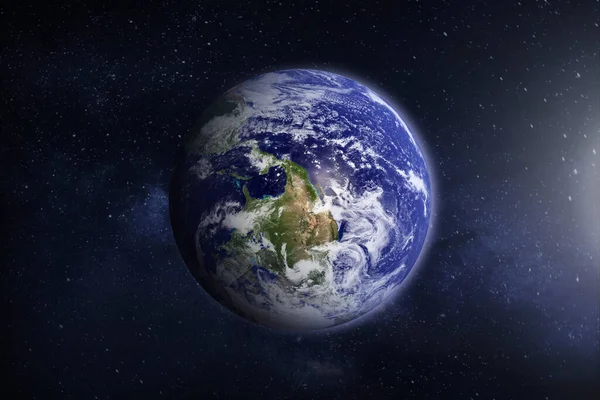惑星地球を持つ銀河のイラスト — ストック写真