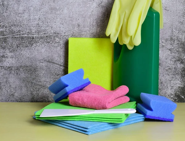 Household Cleaning Products Background Copy Space — Stock Photo, Image