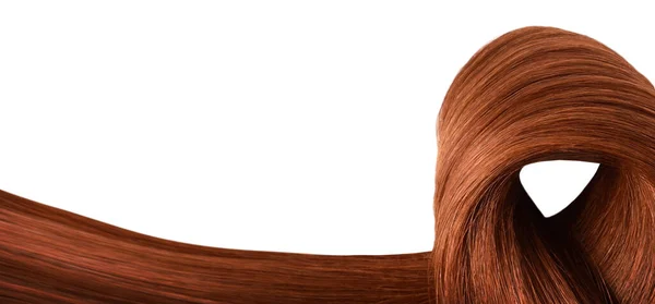Стрічка Красивого Якого Здорового Коричневого Червоного Волосся Ізольовані Білому Тлі — стокове фото