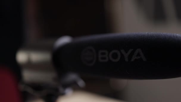 Microfono Con Fucile Boya Dmr7 Uno Studio — Video Stock