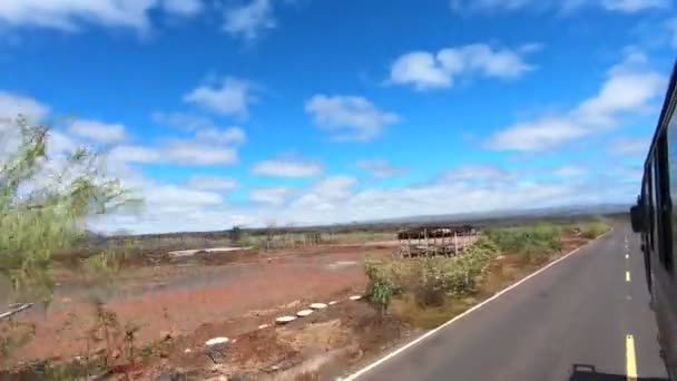 Une Promenade Bus Long Autoroute Asphaltée Galapagos Équateur — Video