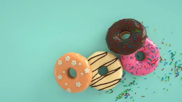 Delicioso Comida Bela Sobremesa Donuts — Fotografia de Stock
