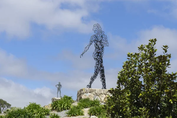 Skulpturen Kvinnan Och Mannen Buddha Edens Trädgård Portugal — Stockfoto