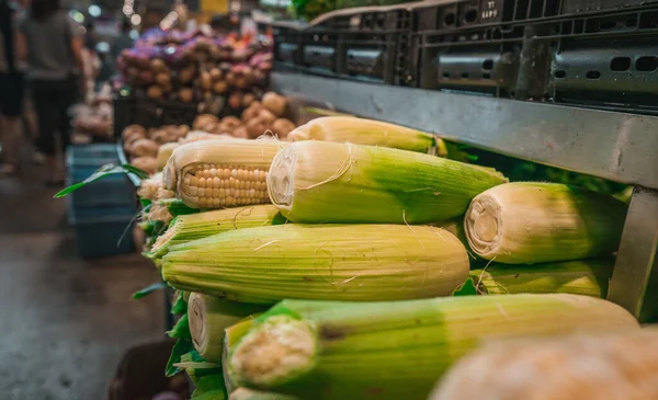 Selective Focus Shot Corns Farmers Market — Stock Photo, Image