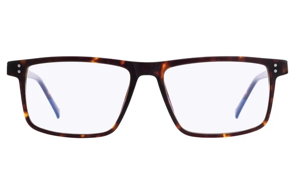 Zbliżenie Ujęcia Okularów Optycznych Białym Tle — Zdjęcie stockowe