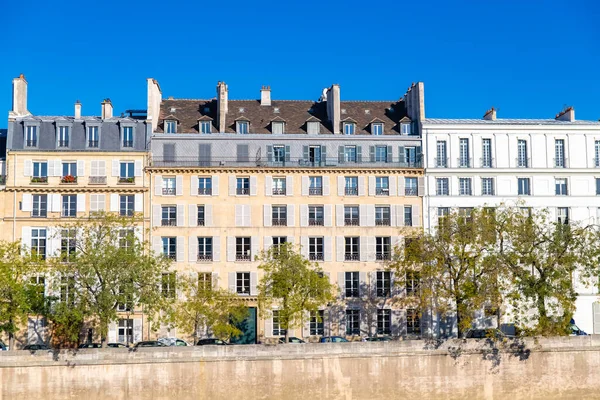 París Ile Saint Louis Quai Bethune Bellos Edificios Antiguos Panorama — Foto de Stock