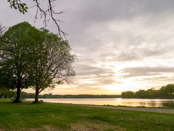 Tramonto San Nazzaro Monticelli Piacenza Emilia Romagna Italia Parco Del — Foto Stock