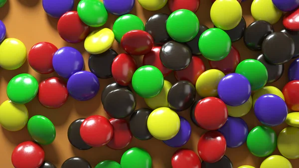 Masadaki Renkli Şekerlemelerin Yakın Plan Çekimi — Stok fotoğraf