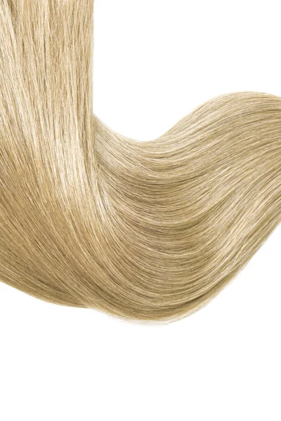Een Verticaal Schot Van Blond Haar Geïsoleerd Witte Achtergrond — Stockfoto